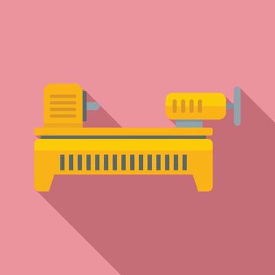 Lathe icon, flat style