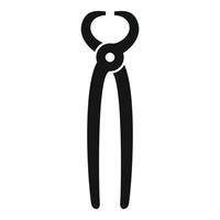 Blacksmith long pliers icon, simple style vector