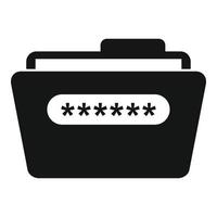 Folder access authentication icon, simple style vector