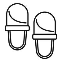 Retirement slippers icon, outline style vector