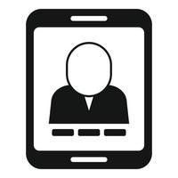 Tablet video call icon, simple style vector