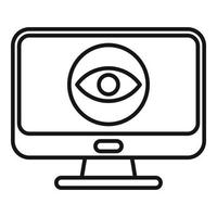 Security service online icon, outline style vector