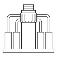 icono de refinación de petróleo, estilo de esquema vector