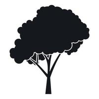 árbol con un icono de corona redondeada, estilo simple vector