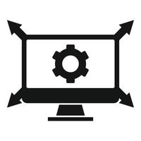 Outsource monitor icon, simple style vector