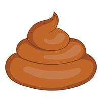 Piece of turd icon, cartoon style vector