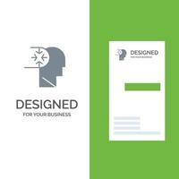Mind Autism Disorder Head Grey Logo Design and Business Card Template vector