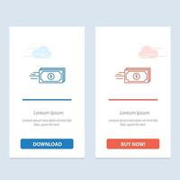 Dollar Business Flow Money Currency  Blue and Red Download and Buy Now web Widget Card Template vector