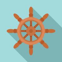 Sailboat ship wheel icon, flat style vector