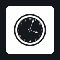 icono de reloj mecánico redondo, estilo simple vector