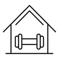 Home training metal dumbbell icon, outline style vector