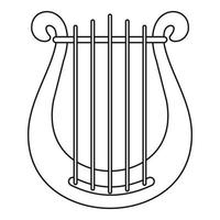 Harp icon, outline style vector