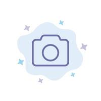 Camera Image Basic Ui Blue Icon on Abstract Cloud Background vector