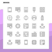 Set of Devices Line Icon set 25 Icons Vector Minimalism Style Design Black Icons Set Linear pictogram pack