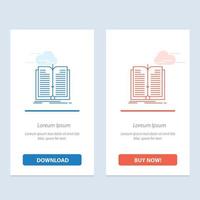 Application File Transfer Book  Blue and Red Download and Buy Now web Widget Card Template vector