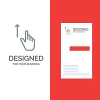 Up Finger Gesture Gestures Hand Grey Logo Design and Business Card Template vector