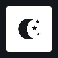 icono de luna y estrellas, estilo simple vector