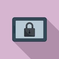 Locked tablet icon, flat style vector