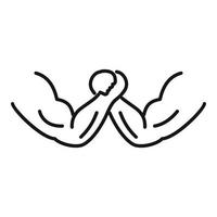 Arm wrestling icon, outline style vector