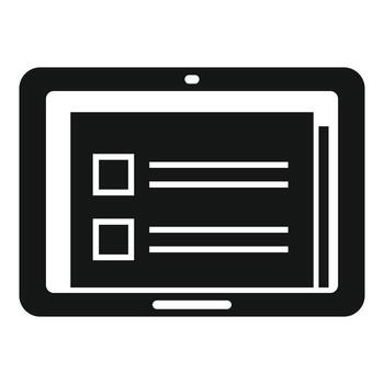 icono de tableta de lista de tareas pendientes, estilo simple vector