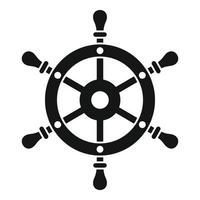 Adventure ship wheel icon, simple style vector