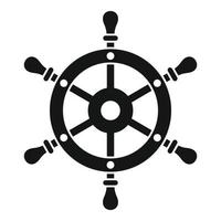 icono de rueda de barco de aventura, estilo simple vector