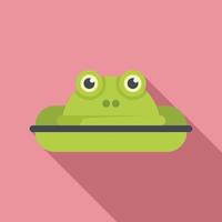 Frog inflatable ring icon, flat style vector