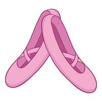 Pointe shoes icon, cartoon style vector