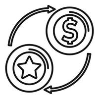 Token exchange icon outline vector. Bitcoin crypto vector