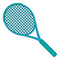 Tennis racket icon, cartoon style vector