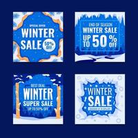 Winter Sale Social Media Post Templates vector