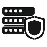 Server protection icon, simple style vector