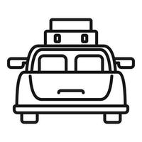 Hitchhiking car sedan icon, outline style vector