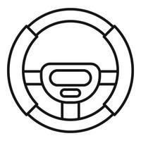 Button steering wheel icon, outline style vector