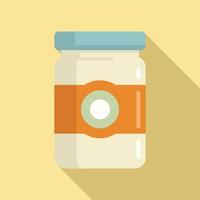 Molecular cuisine jar icon, flat style vector