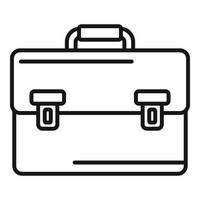 Tax inspector briefcase icon, outline style vector