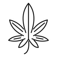 icono de hoja de marihuana, estilo de esquema vector