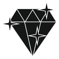 Shiny diamond icon, simple style vector