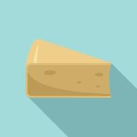 Cheese parmesan icon, flat style vector