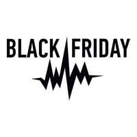 Black friday pulse icon, simple style vector