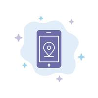 Mobile Internet Location Blue Icon on Abstract Cloud Background vector