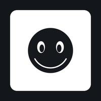 Smiling emoticon icon, simple style vector