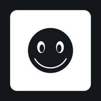 Smiling emoticon icon, simple style vector