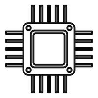 icono de procesador de radio, estilo de esquema vector