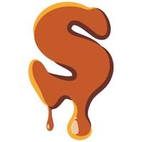 Letter S from caramel icon vector