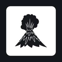 Eruption of volcano icon, simple style vector