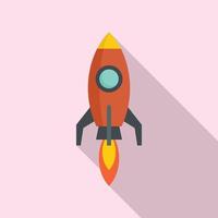 Rocket startup icon, flat style vector