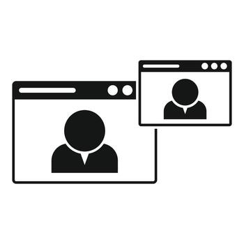Web video call icon, simple style vector