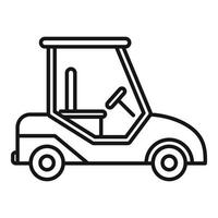 icono de equipo de carrito de golf, estilo de contorno vector