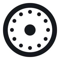 Round military shield icon, simple style vector